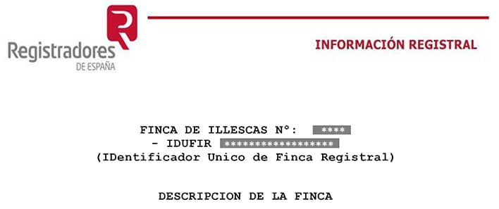 IDUFIR: Identificador único de Fincas Registrales