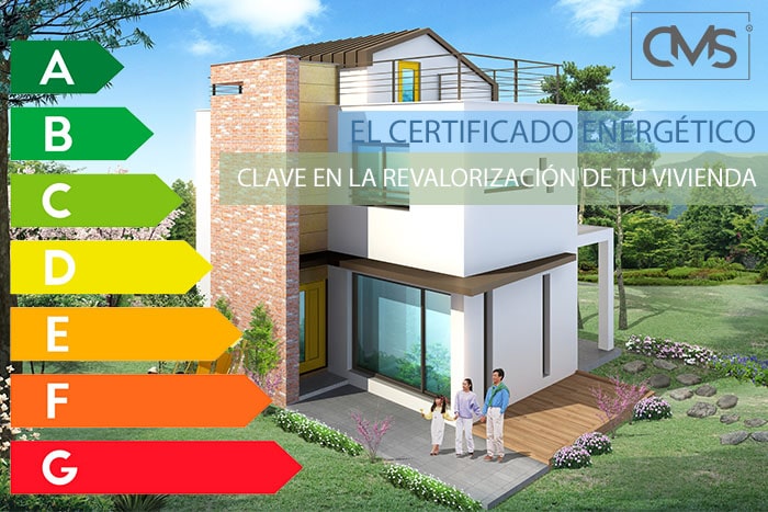 Imagen de vivienda familiar y una gráfica de certificación energética